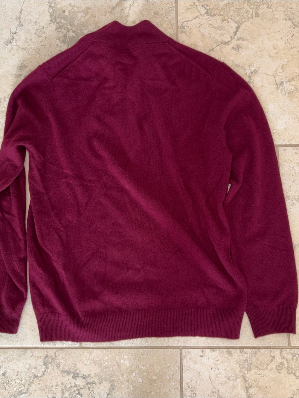 Club Room cashmere Men's Half-Zip Sweater - Burgundy - Picture 2 of 4